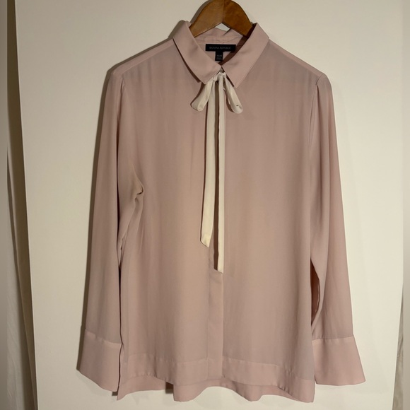 Banana Republic Tops - Banana Republic Blush Pink Tie-Neck Blouse | Size M
